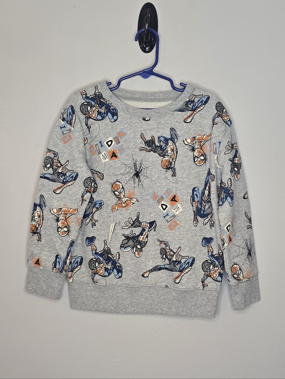 Jumping Beans Kids' Grey Spiderman-Print Pullover Sweater